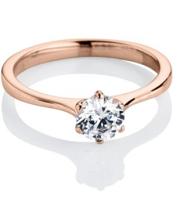 ANELLO SOLITARIO IN ORO ROSA 18K CON DIAMANTE NATURALE CERTIFICATO DGC