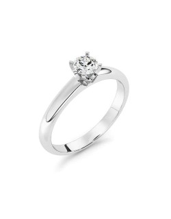 ANELLO SOLITARIO IN ORO BIANCO 18 K CON DIAMANTE NATURALE CERTIFICATO DGC