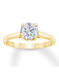 ANELLO SOLITARIO IN ORO GIALLO 18 K CON DIAMANTE NATURALE CERTIFICATO DGC
