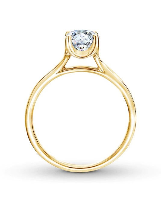 ANELLO SOLITARIO IN ORO GIALLO 18 K CON DIAMANTE NATURALE CERTIFICATO DGC