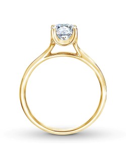 ANELLO SOLITARIO IN ORO GIALLO 18 K CON DIAMANTE NATURALE CERTIFICATO DGC