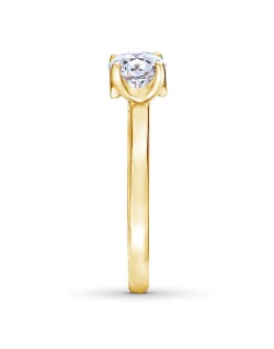 ANELLO SOLITARIO IN ORO GIALLO 18 K CON DIAMANTE NATURALE CERTIFICATO DGC