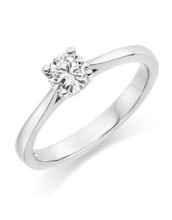 ANELLO SOLITARIO IN ORO BIANCO 18 K CON DIAMANTE NATURALE CERTIFICATO DGC
