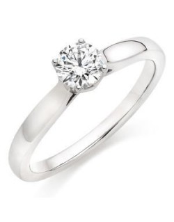 ANELLO SOLITARIO IN ORO BIANCO 18 K CON DIAMANTE NATURALE CERTIFICATO DGC