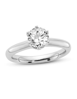 ANELLO SOLITARIO IN ORO BIANCO 18K CON DIAMANTE NATURALE CERTIFICATO DGC