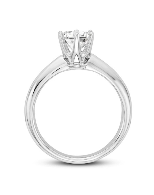 ANELLO SOLITARIO IN ORO BIANCO 18K CON DIAMANTE NATURALE CERTIFICATO DGC