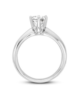 ANELLO SOLITARIO IN ORO BIANCO 18K CON DIAMANTE NATURALE CERTIFICATO DGC