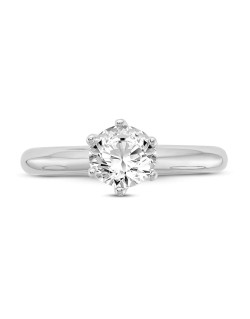 ANELLO SOLITARIO IN ORO BIANCO 18K CON DIAMANTE NATURALE CERTIFICATO DGC