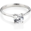 ANELLO SOLITARIO IN ORO BIANCO 18 K CON DIAMANTE NATURALE CERTIFICATO DGC