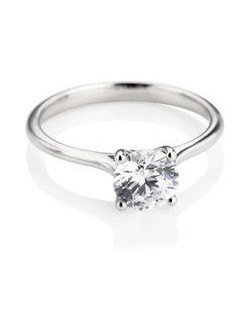 ANELLO SOLITARIO IN ORO BIANCO 18 K CON DIAMANTE NATURALE CERTIFICATO DGC