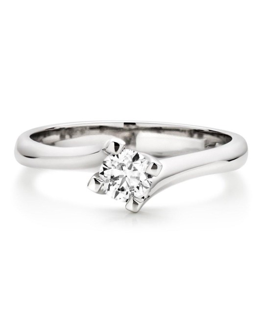 ANELLO SOLITARIO IN ORO BIANCO 18K CON DIAMANTE NATURALE CERTIFICATO DGC