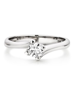 ANELLO SOLITARIO IN ORO BIANCO 18K CON DIAMANTE NATURALE CERTIFICATO DGC