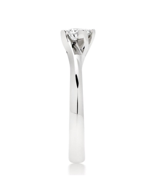 ANELLO SOLITARIO IN ORO BIANCO 18K CON DIAMANTE NATURALE CERTIFICATO DGC