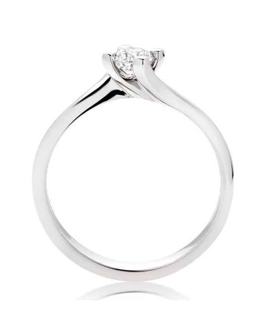 ANELLO SOLITARIO IN ORO BIANCO 18K CON DIAMANTE NATURALE CERTIFICATO DGC
