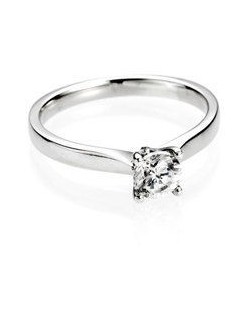 ANELLO SOLITARIO IN ORO BIANCO 18 K CON DIAMANTE NATURALE CERTIFICATO DGC
