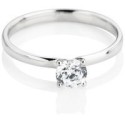 ANELLO SOLITARIO IN ORO BIANCO 18 K CON DIAMANTE NATURALE CERTIFICATO DGC
