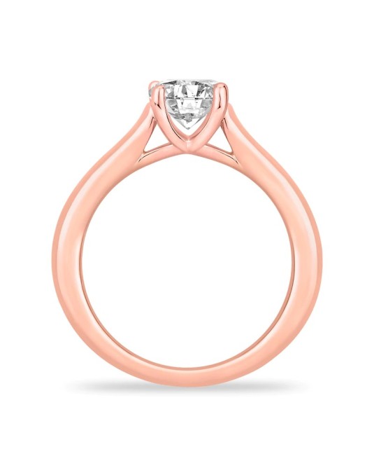 ANELLO SOLITARIO IN ORO ROSA 18 K CON DIAMANTE NATURALE CERTIFICATO DGC