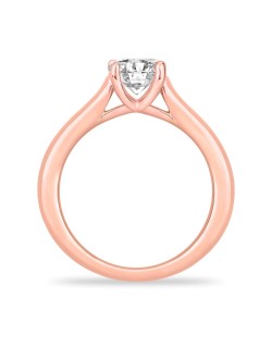 ANELLO SOLITARIO IN ORO ROSA 18 K CON DIAMANTE NATURALE CERTIFICATO DGC