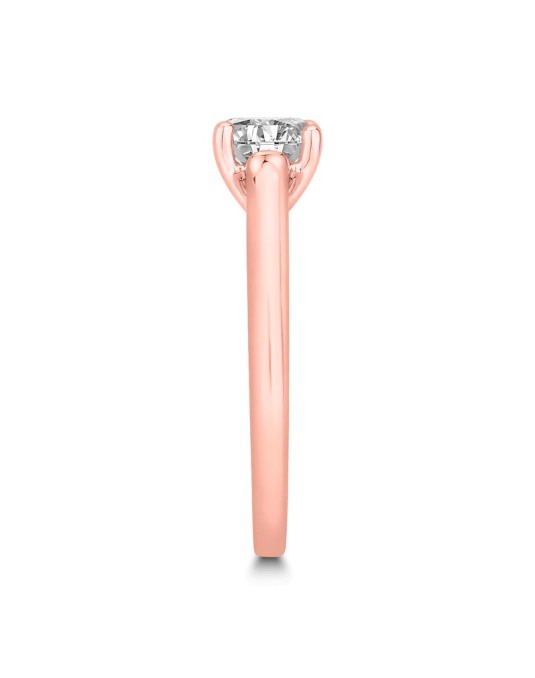 ANELLO SOLITARIO IN ORO ROSA 18 K CON DIAMANTE NATURALE CERTIFICATO DGC