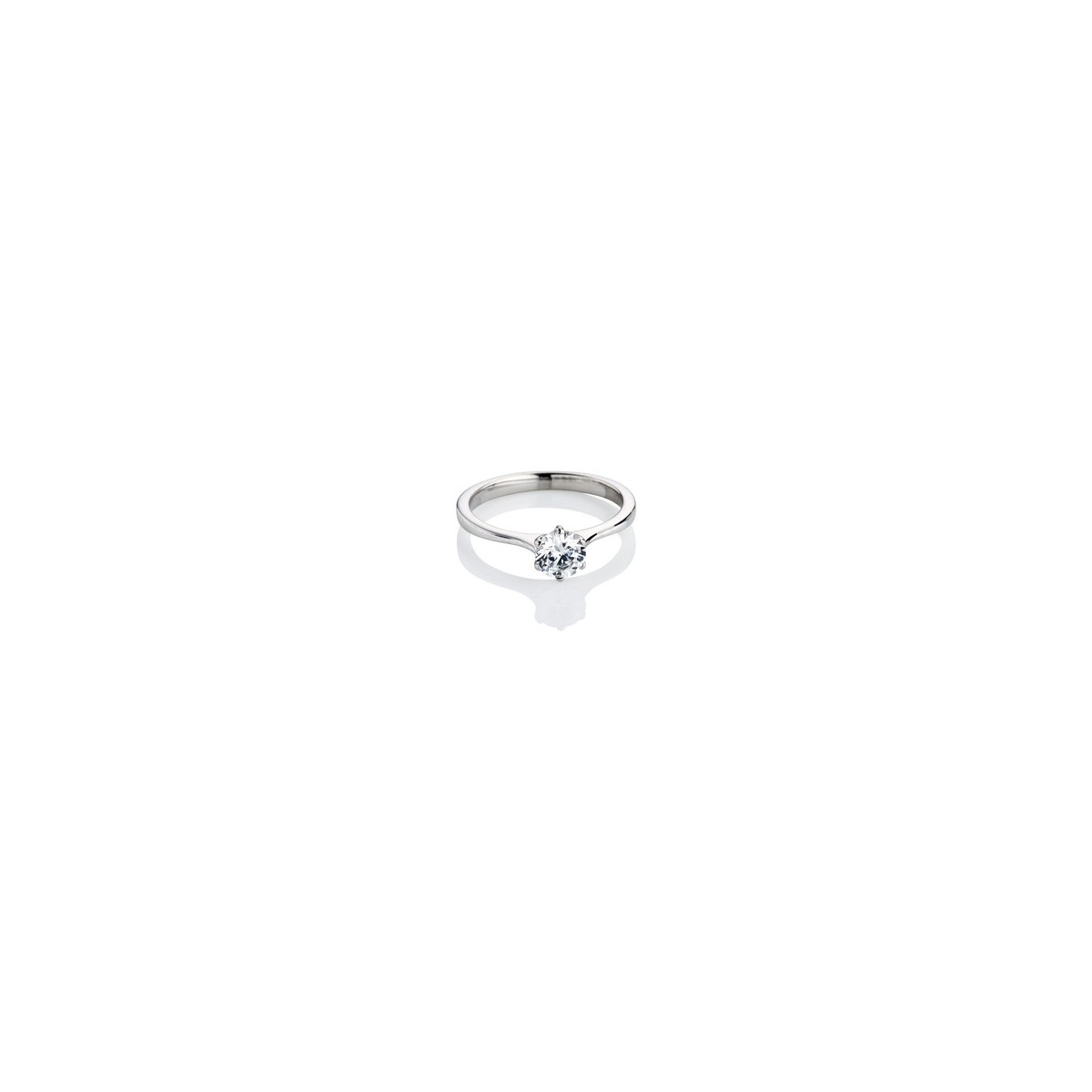 ANELLO SOLITARIO IN ORO BIANCO 18 K CON DIAMANTE NATURALE CERTIFICATO DGC
