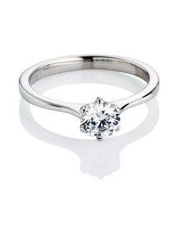 Anello di fidanzamento in oro bianco 18k con diamante naturale 0.70 carati certificato SG20702