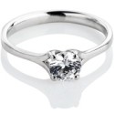 ANELLO SOLITARIO IN ORO BIANCO 18 K CON DIAMANTE NATURALE CERTIFICATO DGC