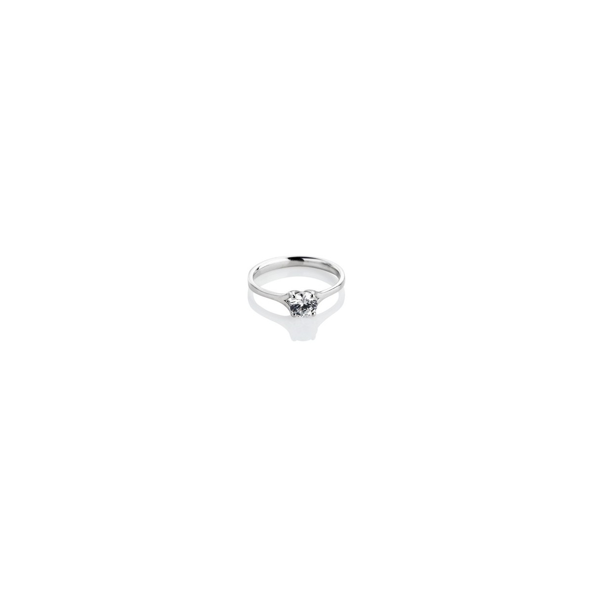 ANELLO SOLITARIO IN ORO BIANCO 18 K CON DIAMANTE NATURALE CERTIFICATO DGC