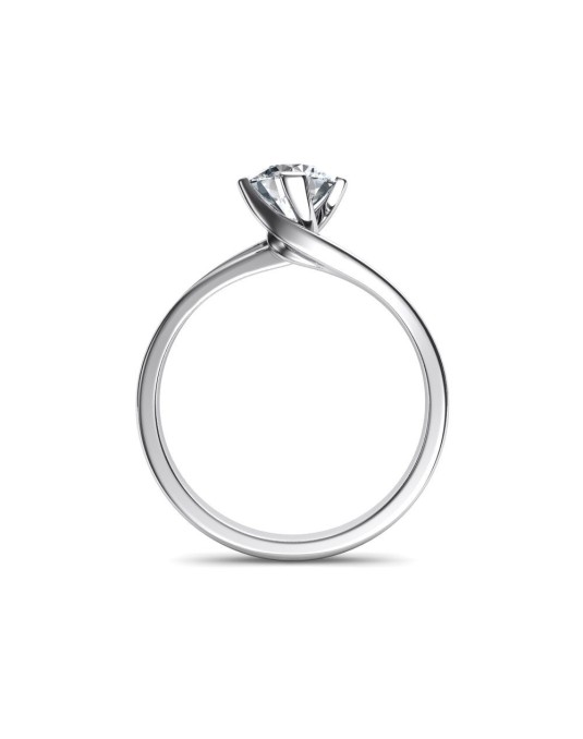 ANELLO SOLITARIO IN ORO BIANCO 18K CON DIAMANTE NATURALE CERTIFICATO DGC