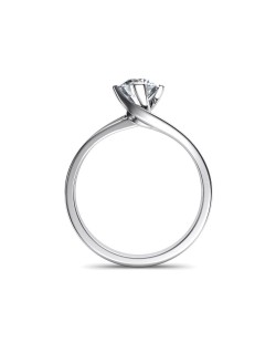 ANELLO SOLITARIO IN ORO BIANCO 18K CON DIAMANTE NATURALE CERTIFICATO DGC