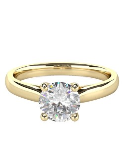 ANELLO SOLITARIO IN ORO GIALLO 18K CON DIAMANTE NATURALE CERTIFICATO DGC