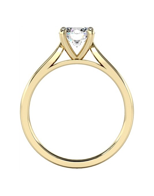 ANELLO SOLITARIO IN ORO GIALLO 18K CON DIAMANTE NATURALE CERTIFICATO DGC