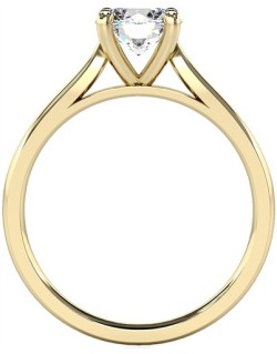 ANELLO SOLITARIO IN ORO GIALLO 18K CON DIAMANTE NATURALE CERTIFICATO DGC