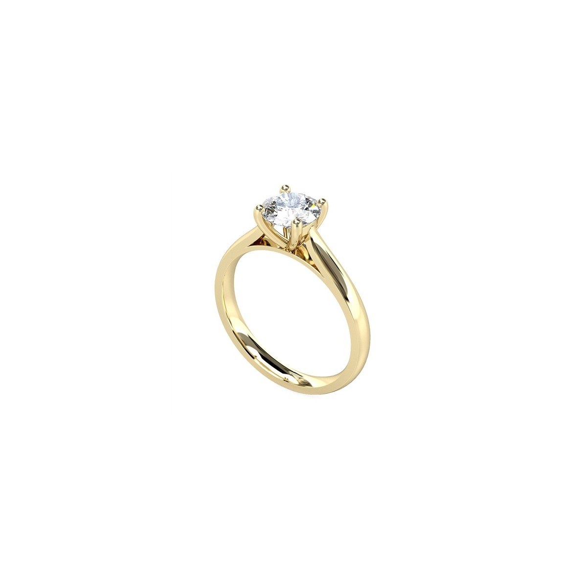 ANELLO SOLITARIO IN ORO GIALLO 18K CON DIAMANTE NATURALE CERTIFICATO DGC