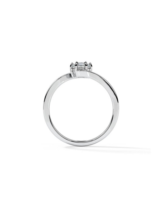 ANELLO SOLITARIO IN ORO BIANCO 18K CON DIAMANTE NATURALE CERTIFICATO DGC