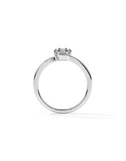 ANELLO SOLITARIO IN ORO BIANCO 18K CON DIAMANTE NATURALE CERTIFICATO DGC