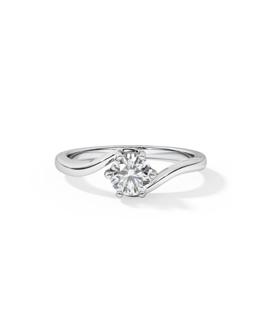 ANELLO SOLITARIO IN ORO BIANCO 18K CON DIAMANTE NATURALE CERTIFICATO DGC