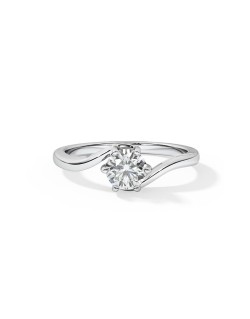 ANELLO SOLITARIO IN ORO BIANCO 18K CON DIAMANTE NATURALE CERTIFICATO DGC