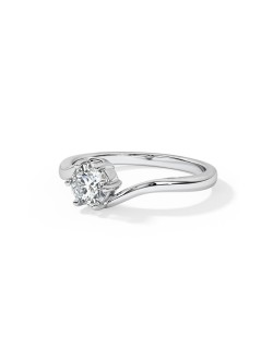 ANELLO SOLITARIO IN ORO BIANCO 18K CON DIAMANTE NATURALE CERTIFICATO DGC