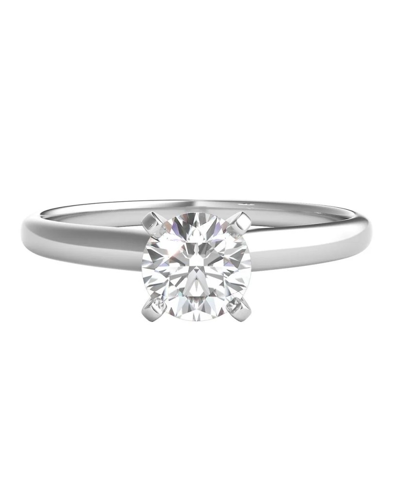 ANELLO SOLITARIO IN ORO BIANCO 18K CON DIAMANTE NATURALE CERTIFICATO DGC