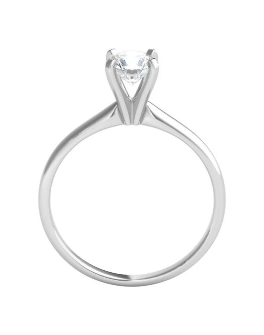 ANELLO SOLITARIO IN ORO BIANCO 18K CON DIAMANTE NATURALE CERTIFICATO DGC