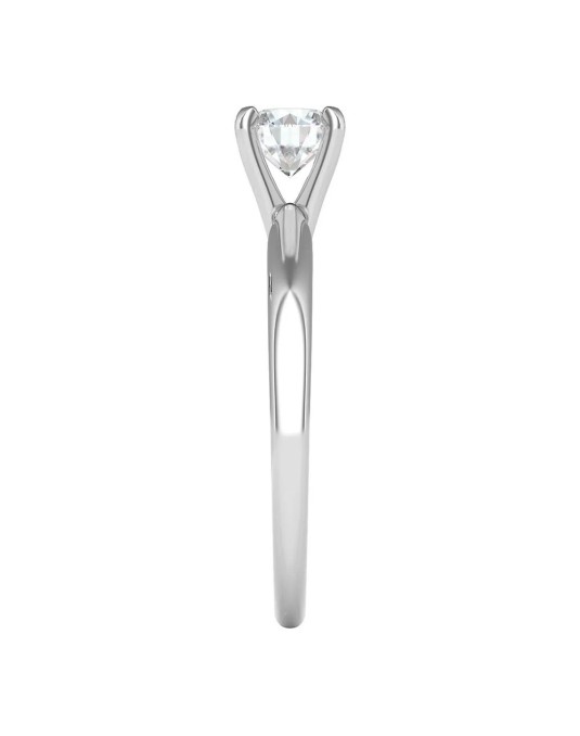 ANELLO SOLITARIO IN ORO BIANCO 18K CON DIAMANTE NATURALE CERTIFICATO DGC