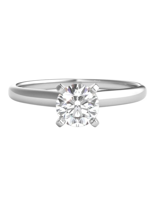 ANELLO SOLITARIO IN ORO BIANCO 18K CON DIAMANTE NATURALE CERTIFICATO DGC