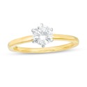 ANELLO SOLITARIO IN ORO GIALLO 18K CON DIAMANTE NATURALE CERTIFICATO DGC