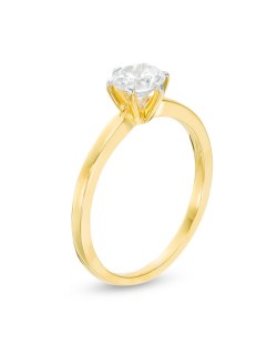 ANELLO SOLITARIO IN ORO GIALLO 18K CON DIAMANTE NATURALE CERTIFICATO DGC