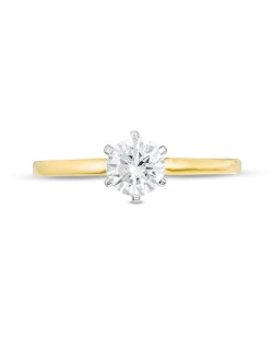 ANELLO SOLITARIO IN ORO GIALLO 18K CON DIAMANTE NATURALE CERTIFICATO DGC
