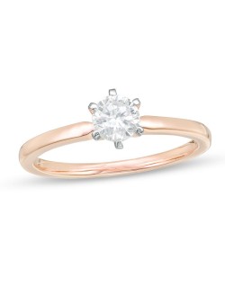 Solitario modello griffe a sei punte in oro rosa 18k con Diamante ct. 0,35. SG11870