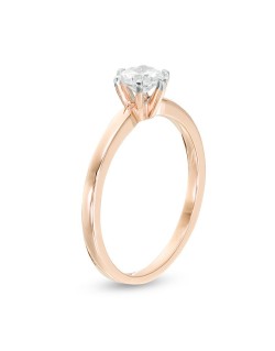 ANELLO SOLITARIO IN ORO ROSA 18K CON DIAMANTE NATURALE CERTIFICATO DGC