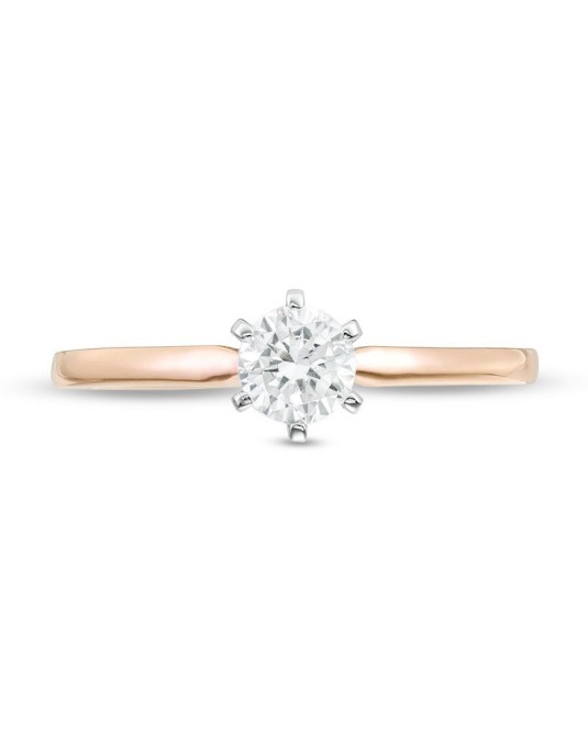 ANELLO SOLITARIO IN ORO ROSA 18K CON DIAMANTE NATURALE CERTIFICATO DGC