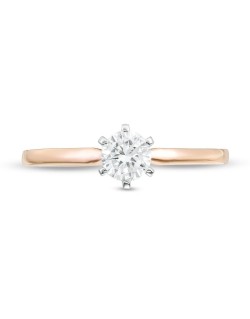 ANELLO SOLITARIO IN ORO ROSA 18K CON DIAMANTE NATURALE CERTIFICATO DGC