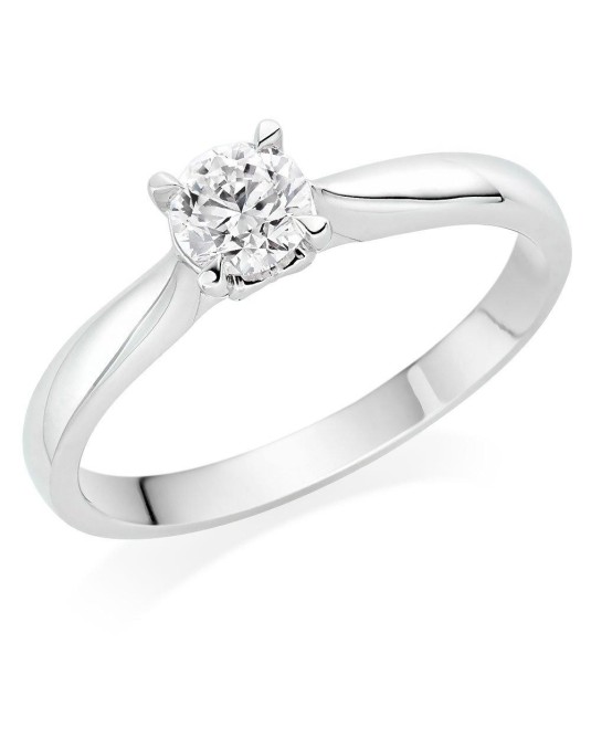 ANELLO FIDANZAMENTO IN ORO BIANCO 18 K CON DIAMANTE NATURALE CERTIFICATO DGC